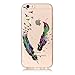 Produktbild iPhone 6 Plus / 6S Plus Hülle, Chreey Glitzer Muster Transparent Handyhülle Niedlich Mode Süß Temperament Weiche TPU Silikonhülle Case Ultra Dünn Kratzfest Durchsichtige Hülle Backcover [Grüne Federn]