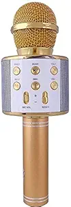 ABODH Wireless Singing Mike (Handheld), Multi Function Karaoke Mike (Bluetooth), Singing Mike Toy for Kids, Wireless Microphone Speaker Golden