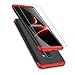 Produktbild Samsung Galaxy S9 Hülle + Displayschutzfolie, Lanpangzi Samsung Galaxy S9 Schutzhülle PC Hartschale 360 Grad Full-Cover Anti-Kratz Stoßfänger Case mit Screen Protector,Rot+Schwarz