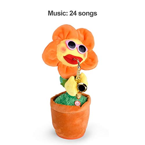 Preisvergleich Produktbild Singen Tanzen Blume Puppe Sunflower Plüschtiere Mit Saxophon Weiche Angefüllte Lustige Elektrische Spielzeug Für Kinder Weihnachtsgeschenk