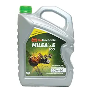 GoMechanic Mileage Eco 20W 50 API-SF/CD High Performance Longer Protection Premium CNG Engine Oil For CNG Passenger & Commercial Cars, 3L
