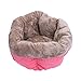 Produktbild POPETPOP Haustier Schlafsofa Winter warm Cord Samt Bett Runde Nest Kennel Dog Cat House - Größe M (Pink)