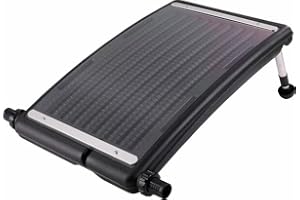 FSRTOP Calefacción solar para piscina curva, 7 litros, color negro, 46 cm x 72 cm, calentador solar
