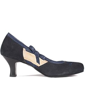 Spieth & Wensky Dirndlpumps D443 Valeska Velourlede navy