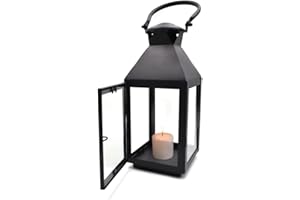 Vientiane Portacandele Lanterne di Ferro, Stile d'Epoca Indoor/Outdoor lampadine a Candela per Decorazioni Casa Cortile/Padiglione/Legno/Giardino/Giardino di tè (26 * 11 cm)