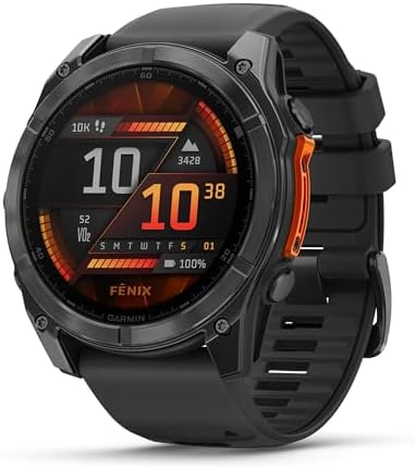 Garmin fēnix 8, 43mm, Display AMOLED 1,3", Touch, Pulsanti induttivi ermetici, Speaker, Microfono, Comandi Vocali, GPS Multi-band, Torcia, Mappe, 90+ App per lo Sport, Autonomia 10 giorni, Whitestone