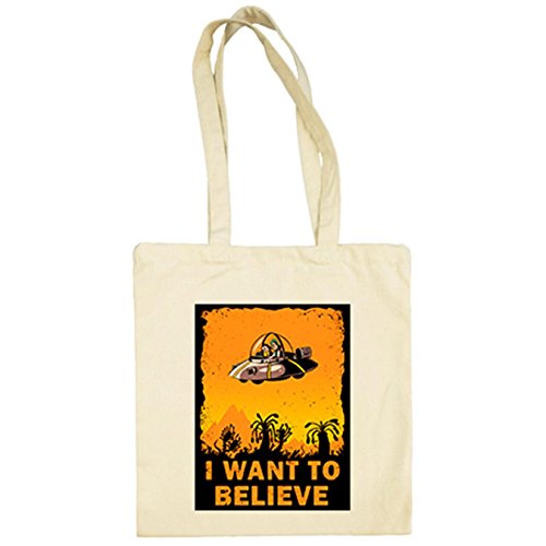 Bolsa de tela Rick And Morty I Want To Believe - Beige, 38 x 42 cm