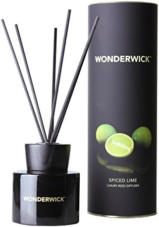 The Country Candle Company Wonderwick Noir Reed Diffuser Set – Lime, Basil and Mandarin Fragrance, 150ml