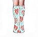Produktbild Xunulyn Hohe Socken Novelty Cotton Knee High Fun Socks 19.7"(50cm) for Women Love Music Musical Abstract red Heart Treble Clef Notes Design GRAP
