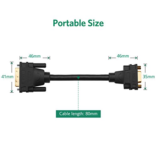 UGREEN DVI auf VGA Adapter DVI-I 24+5 Stecker zu VGA HD15 Buchse Konverter für Grafikkarten,Beamer,und Monitore TFT Crt, Monitoradapter digital auf anlalog Vergoldete Kontakte, Unterstützt für Gaming, DVD,Laptop,HDTV und Projektor FULL HD 1080p Adapter (22cm) - 7