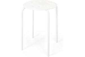 IKEA Marius Hocker Stapeltisch Stapelhocker Stahlhocker in weiß - 45cm Sitzhöhe - 32cm Sitzdurchmesser - getestet bis 100kg