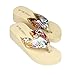 Produktbild feiXIANG boho Blumen pantoffeln flip - flops keil plattform Strand sandals (39, Beige)