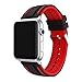 Produktbild LEEHUR- Apple Watch Armband 42mm, Serie 1/2/3 Sport Armbanduhr Silikonarmband Ersatzarmband Armband für Apple iWatch / Apple Uhr Nike + (42mm, Rot&Schwarz)