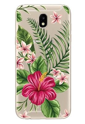 NOVAGO Coque Samsung J3 2017 souple transparente et résistante anti choc (Bouquet Exotique)