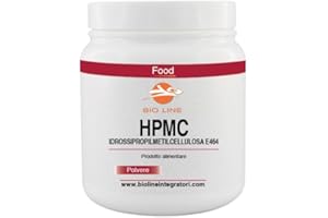 Laboratori Bio Line - HPMC Idrossipropilmetilcellulosa – Prodotto Alimentare in Polvere (E464) – Senza glutine – Sostanza Pura Senza Eccipienti (250 gr)