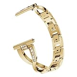 YuStar Samsung Gear S3 Armband, 22 mm, spezielles X-förmiges Design, Legierung, Sport-Armband, verstellbares Ersatzarmband für Samsung Gear S3 Classic/S3 Frontier Smart Watch M Gold