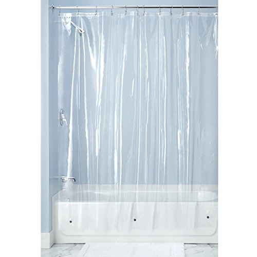 mDesign Vinyl Duschvorhangfutter (10-Gauge) Antibakteriell, Schimmel- und Spakresistent, 180 x 180 cm – Durchsichtig - 2
