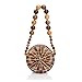 Produktbild XIAOLY Damen Bambus Tasche Runde Hohl Stroh Tasche Handgemachte Natürliche Bambus Sommer Strandtasche Damen Holz Umhängetasche Handtasche