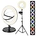 Produktbild LED-Ringlicht, 14-Zoll-Dimmbares Ringlichtset Dimmbare LED-Multicolor 1X 3X-Doppelseiten-Schminkspiegel mit Stativ für Makeup, Videoshooting und Live-Übertragung