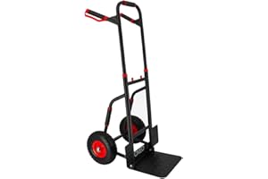 OXEO Diable pliant roues increvables - 250kg - Acier renforcé - Poignées ergonomiques - Plateau rabattable - Manutention déménagement