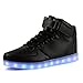 Produktbild TULUO Kind u. Männer u. Frau USB-aufladende LED 7 Farben-helle hohe SpitzenSneakers Helle Schuhe schwarz 45 EU