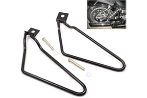 Triclicks 2pcs Stützstangen Halterung Motorrad Satteltasche Stützstangen für Harley Davidson Sportster 883 Iron XL883N Dyna Fat Bob FXDF (Schwarz)