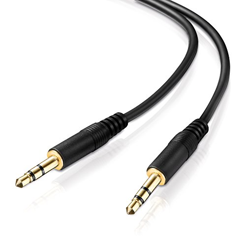 adaptare AD-10006 Stereo (AUX) Verbindungskabel Klinkenstecker (3,5mm) auf Klinkenstecker (3,5mm), vergoldet, ultra slim, 0,60 m, schwarz - 2