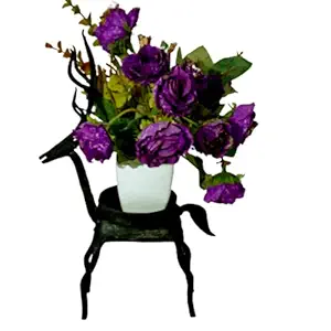 Pratibha Art Deer Pot Stand | Wrought Iron Planter Stand | Flower Pot Stand