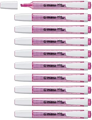 Stabilo Swing Cool Surligneur de poche Pointe biseautée Rose Lot de 10