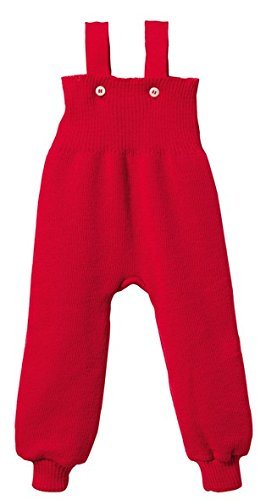 Disana Knitted Baby Dungarees in Organic Merino Wool Red 50/56 0-3m