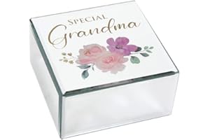 Gemini Gifts Grandma Jewellery Box, Mirrored Glass Jewellery Box, Keepsake Trinket Box, Grandma Birthday, Mother’s Day, Christmas. A Beautiful Thoughtful Gift for a Special Grandma