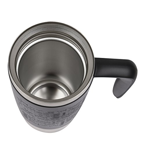 Emsa 514096 Isolierbecher mit Griff, Mobil genießen, 360 ml, Quick Press Verschluss, Schwarz, Travel Mug Handle - 4