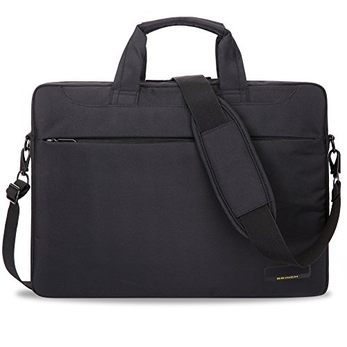 BRINCH 15,6 Zoll Oxford Gewebe Laptoptasche Messenger Bag Umhängetasche Schulterhülle Aktentasche Henkeltasche für 15 - 15,6 Zoll Laptop/ Notebook/ MacBook/ Chromebook Computer mit Schulterriemen und Griffe,Schwarz