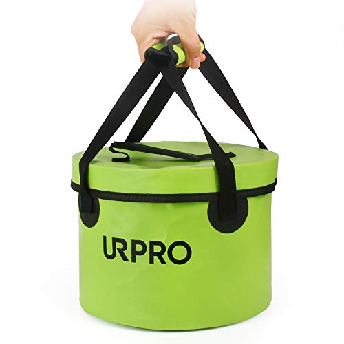 URPRO Cubo Plegable para Camping, Cubo de Agua Plegable Contenedor portátil Ligero mochilero Tiendas de campaña, 11L Verde