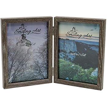 Afuly 2 grau Bilderrahmen 13 x 18 Doppel Fotorahmen für Home Office