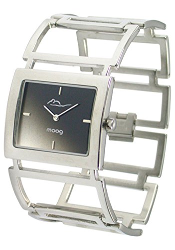Moog Paris Aérienne Damen Uhr mit Schwarz Zifferblatt, Silber Armband aus Edelstahl - M46024F-005 Moog Paris Aérienne Damen Uhr mit Schwarz Zifferblatt, Silber Armband aus Edelstahl - M46024F-005