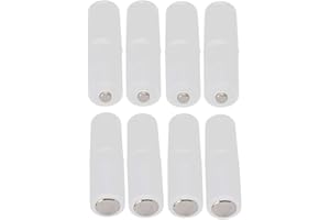 HOMEFUNTIME Battery Adapter Converter for AAA to AA Battery Transparent Cases Holder Shell with Metal Contacts on Bottom(Clear Color,Pack of 8)