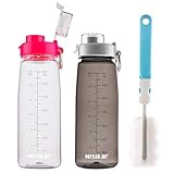 Diseñado para ser práctico: la botella de agua deportiva de 800 ml tiene una gran tapa de rosca y una boca ancha para que puedas rellenarla con agua fácil y limpiamente. - Añade una bola de agitador, que puedes utilizar como una botella de batidora de proteínas.