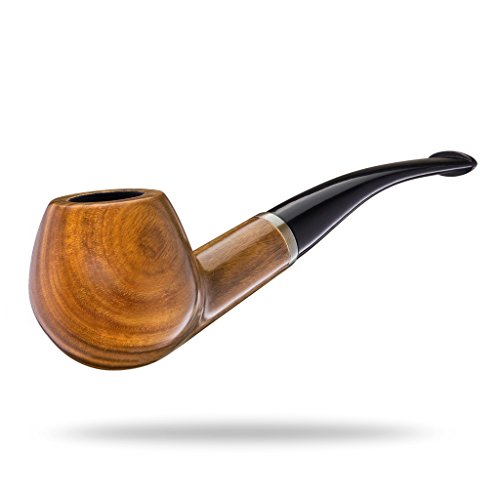 A.P. Donovan – Holz-Tabak-Pfeifen-Set handgemacht (mit Edelstahl Pfeifen-Ständer & Tabak-Stopfer / Besteck) – für 9mm Filter – Guajakholz – Votan - 2