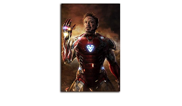 Megiri Art Wall Decoration Superhero I Am Iron Man Avengers Endgame Framed Print On Canvas Painting Picture Wall Art For Home Office Canvas Without Frame 12 X 16 Inches Amazon De Home
