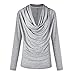 Produktbild Geili Bluse Damen,Frauen Herbst Winter Mode Solide Langarm Cowl Neck Plissee Bluse T-Shirt Outwear Tops Oberteile Langarmshirt Basictop