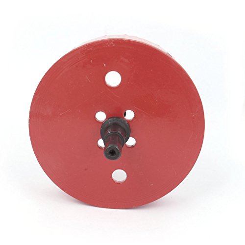 sourcingmap® 6mm Bohrer Spitze 115mm Ausschnittdurchmesser Loch Säge Rot für Bohren Holz - 2