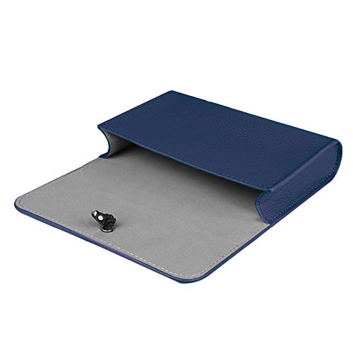 Fintie Schutzbeutel Tasche aus Kunstleder zum Verstauen elektronischen Zubehör Elektronische Organisator Tragetasche Reisetasche für MacBook Maus / Netzadapter / Kabel / SSD / HDD Enclosure / Powerbank, Marineblau - 5