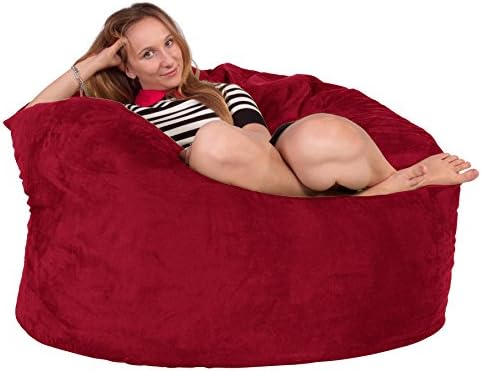 Giant Memory Foam Bean Bag Chair - Red - by the Lounge Lizard Beanbag Comfort Co
