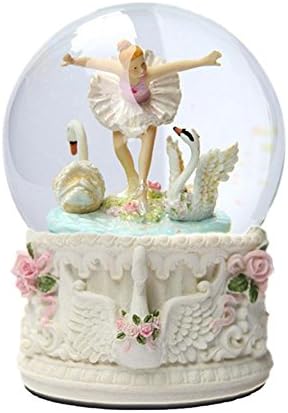 Comfot Ballet Girl Crystal Ball Music Box Glitter Since Spray Snowflake Friends Child Little Girl Birthday Gift , large with lights [song: spirited away]
