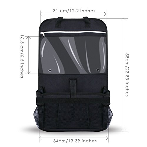 INTEY 2PCS Organisateur Voiture Organisateur Siege Arriere Voiture Multi-Poches Rangement pour Voiture Protection Dossier Siège Imperméable à l'eau