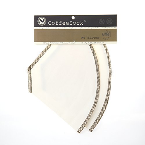 CoffeeSock Organic Cotton Filter Cone 6 (Pack of 2) Natural