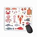 Produktbild Mouse pad seafood vector sea fish shellfish lobster fishmarket illustration fishery set salmon prawn ocean gourmet seafood steelseries keyboard