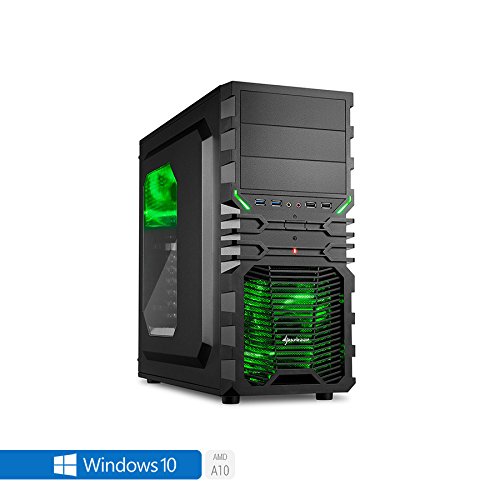 Sedatech Casual Gaming PC AMD A8-7600 4x 3.1GHz (max 3.8Ghz), Radeon R7 Series, 4GB RAM 1 1600Mhz, 1TB HDD, USB 3.1, Full HD 1080p, 80+ Netzteil. Rechner mit Windows 10 64 Bit