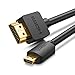 Price comparison product image UGREEN Micro HDMI Cable 1m, Type D HDMI to Standard HDMI Support 3D, 4K Resolution and Audio Return Channel for GoPro HERO 6 / 5, Canon M5, Asus Zenbook, Yoga 710, Blackberry PlayBook, Motorola XOOM